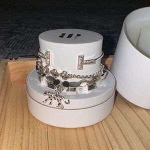 BP Silver Bracelet Set with Charm